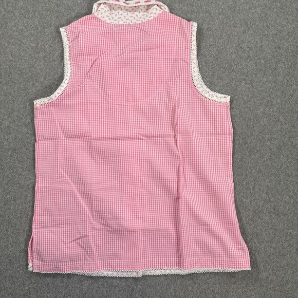 Secret Treasures Gingham Pajama Top Women's Small Pink Cottagecore Sleeveless - Picture 7 of 7